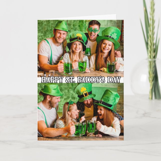 Cute Custom Modern 2-photos Template St. Paddys (Front)