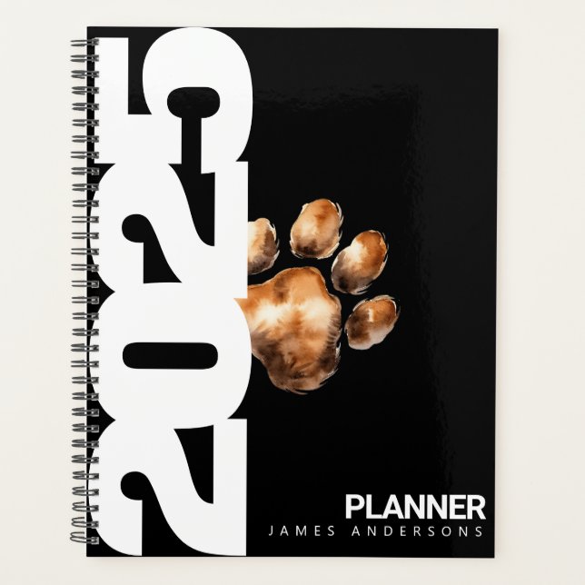 Cute Custom Modern Pet Lovers 2025 Planner (Front)