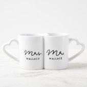 Cute custom Mr and Mrs Coffee Mug Set (Front Nesting)