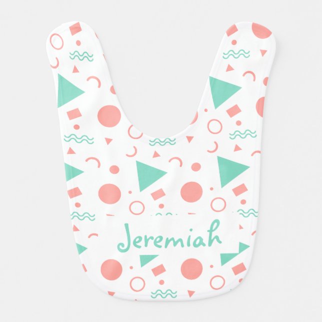 Cute Custom Name Baby Gift Bib (Front)