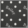 Cute Custom Name Black and White Polka Dot Fabric