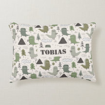 Cute Custom Name Dinosaur Khaki Green