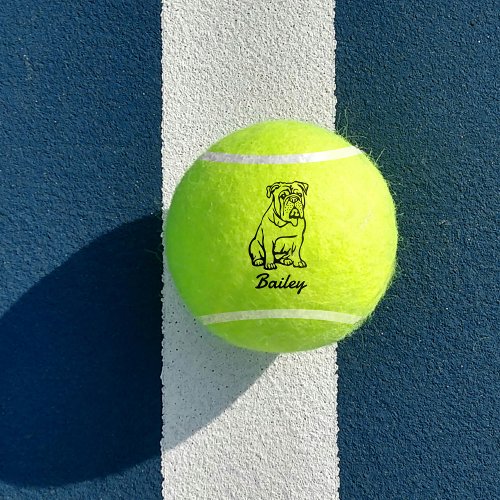 Cute Custom Name English Bulldog Dog Toy  Tennis Balls