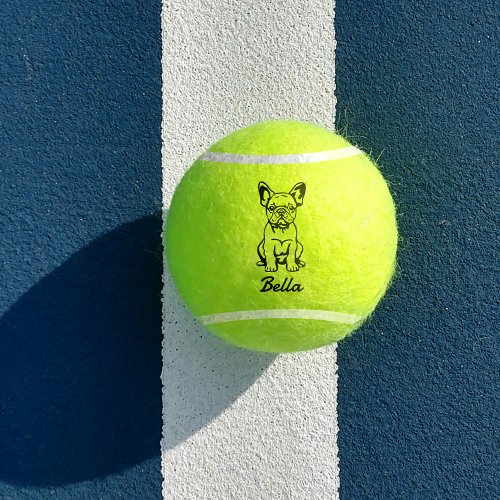 Cute Custom Name French Bulldog Frenchie Toy  Tennis Balls