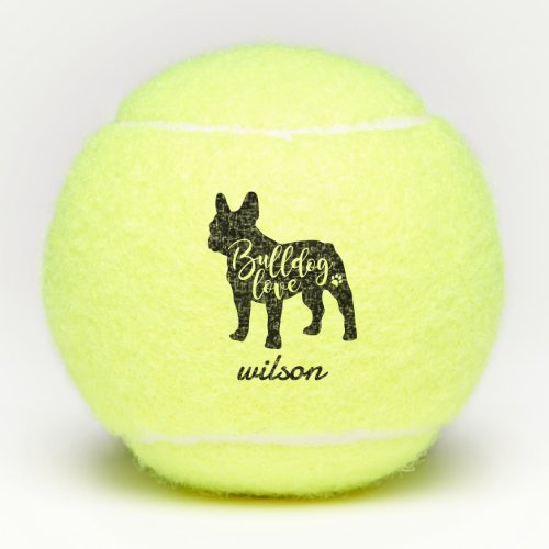 Cute Custom Name French Bulldog Frenchie Toy  Tennis Balls