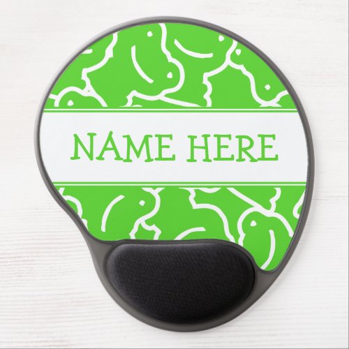 Cute Custom Name Frog Pattern Gel Mouse Pad