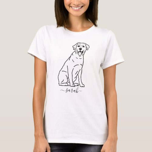 Cute Custom Name Labrador T_Shirt