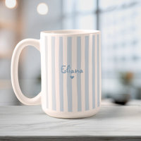 Cute Custom Name Light Blue Stripes Girly
