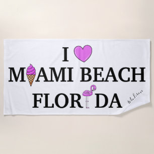 Cute custom name Miami Beach Towel