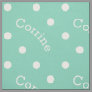 Cute Custom Name Mint Green Polka Dot Custom Fabric