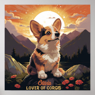 Cute Custom Name Pembroke Welsh Corgi Poster