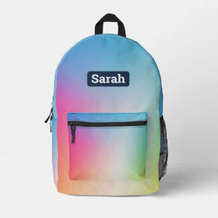 Cute custom name rainbow girl backpack