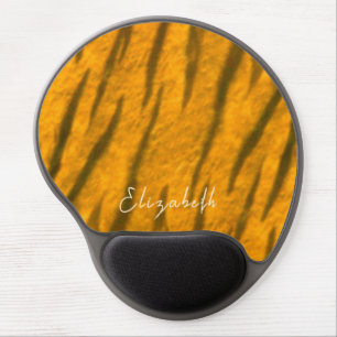 Cute Custom Name Tiger Fur Pattern Gel Mouse Pad