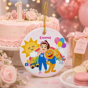 Cute Custom Name Toddler Preschool Music Ceramic Ornament