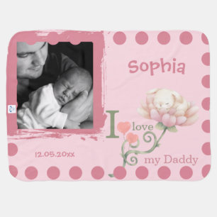  Cute Custom Newborn Keepsake Love Mom and Dad Baby Blanket