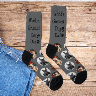 Cute Custom Pattern Dog Dad Photo Socks