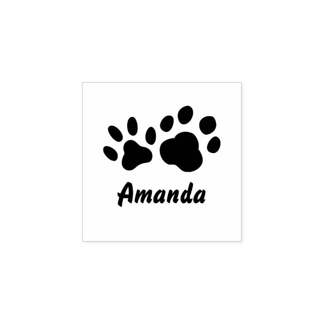 Cute Custom Paw Cat and Dog Rubber Stamp (Imprint)