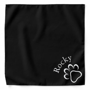 Cute Custom Paw Print Name Pet Bandana Design