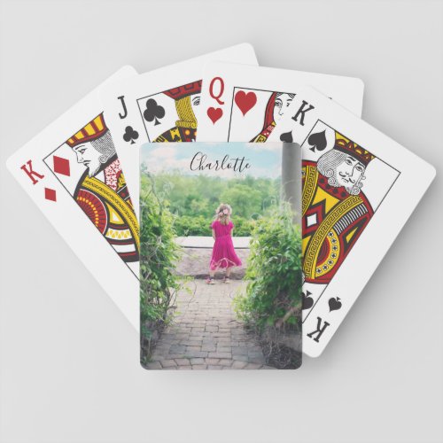 Cute Custom Personalized Child Photo Name Template Playing Cards