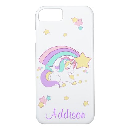 Cute Custom Personalized Magical Rainbow Unicorn iPhone 8/7 Case