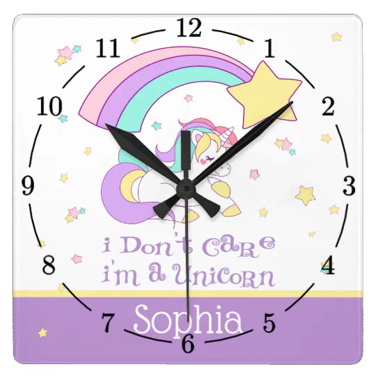 Unicorn Custom Personalized Wall Clock New 10" 