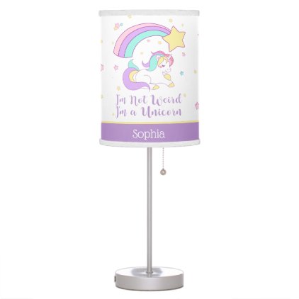 Cute Custom Personalized Magical Rainbow Unicorn Table Lamp