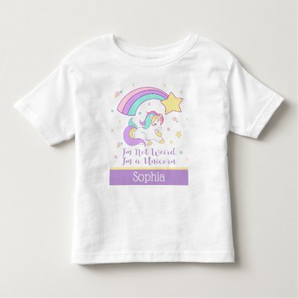 Cute Custom Personalized Magical Rainbow Unicorn Toddler T-shirt