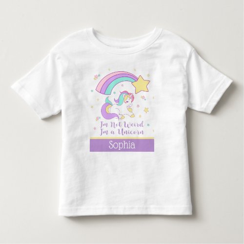 Cute Custom Personalized Magical Rainbow Unicorn Toddler T_shirt