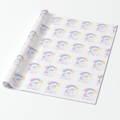 Cute Custom Personalized Magical Rainbow Unicorn Wrapping Paper