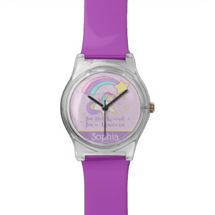Cute Custom Personalized Magical Rainbow Unicorn Wristwatch