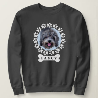 Cute Custom Pet Dog Photo and Name on Dogbone Sweatshirt