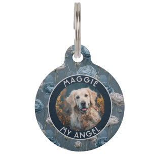 Cute Custom Pet Lover Gift Ranunculus Pattern ID Tag