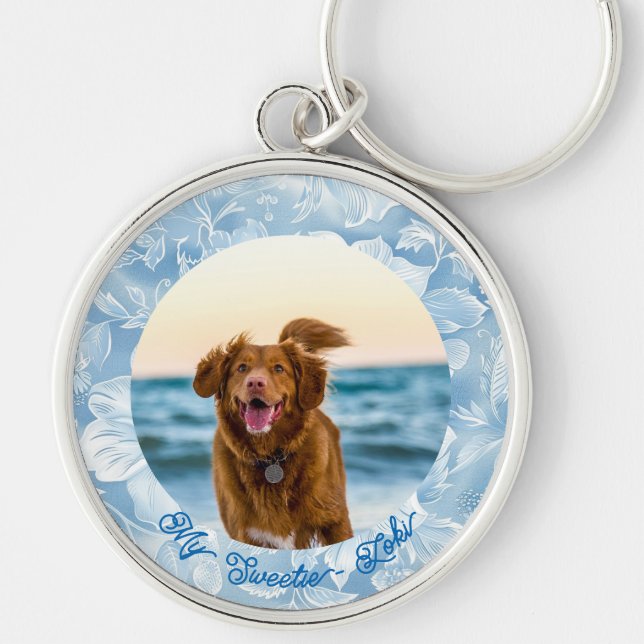 Cute Custom Pet Memorial Keychain (Front)