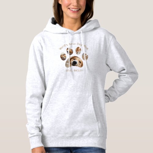 Cute Custom Pet Photo Collage Best Dog Mom Hoodie