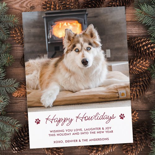Cute Custom Pet Photo Happy Holidays From The Dog  Postcard