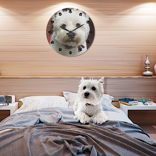 Cute Custom Pet Photo Large Clock