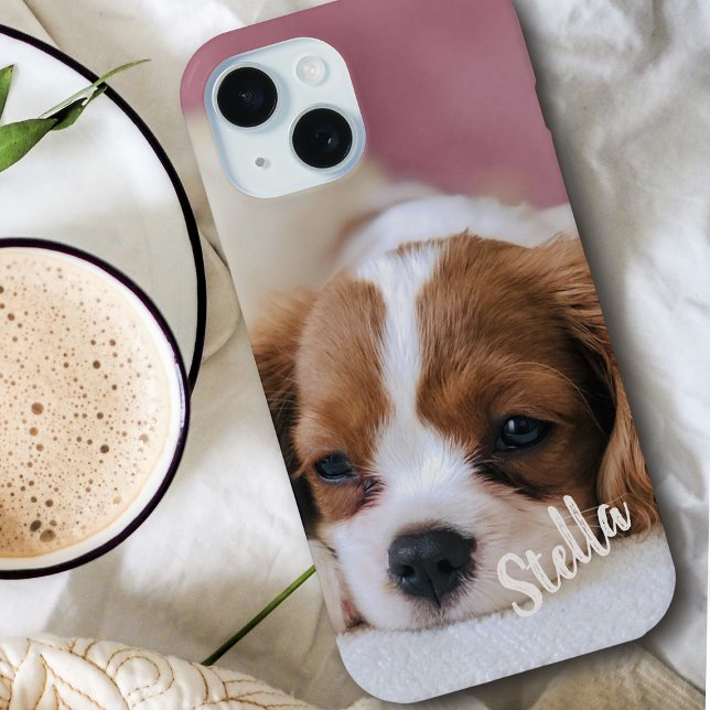 Cute Custom Pet Photo with Personalized Name Case-Mate iPhone Case (Creator Uploaded)