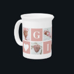 Cute Custom Photo Collage Grandmother Gigi Beverage Pitcher<br><div class="desc">Beautiful photo gift for your grandma - pink pitcher. Easily personalize this pitcher for other family members or friends.</div>