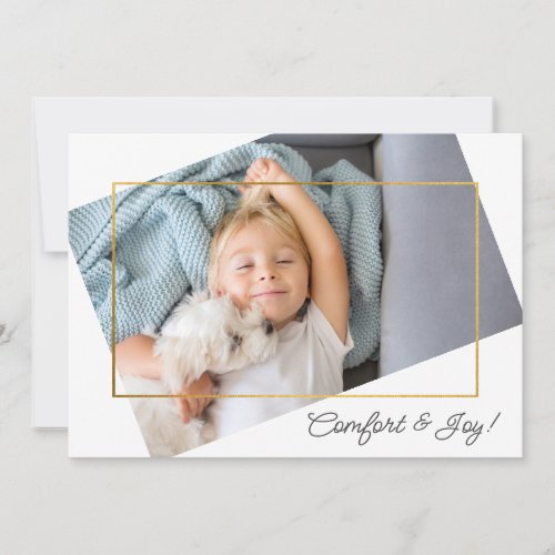 Cute Custom Photo Comfort and Joy Christmas Holiday Card