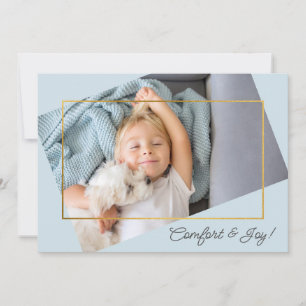 Cute Custom Photo Comfort and Joy Christmas Holiday Card