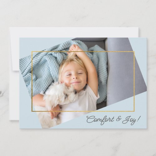 Cute Custom Photo Comfort and Joy Christmas Holiday Card