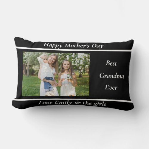 Cute Custom Photo GRANDMA Gift Throw Pillow Classy