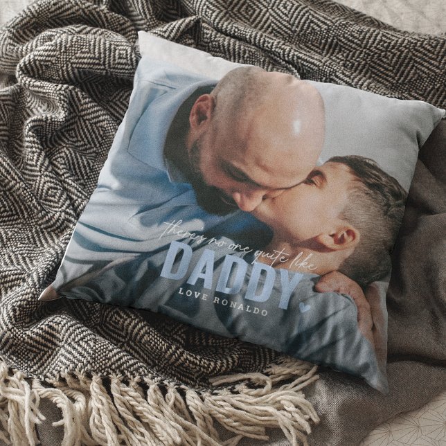 Cute Custom Photo Keepsake DADDY Gift Throw Pillow (Creator Uploaded)