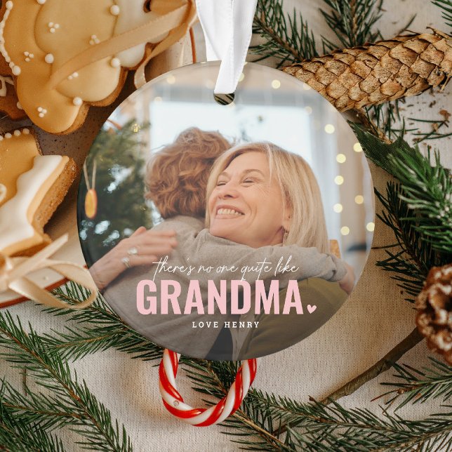 Cute Custom Photo Keepsake GRANDMA Gift Ornament (Creator Uploaded)