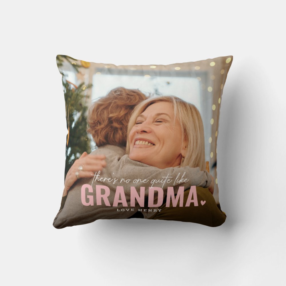 Discover Cute Custom Photo Keepsake GRANDMA Gift Throw Pillow