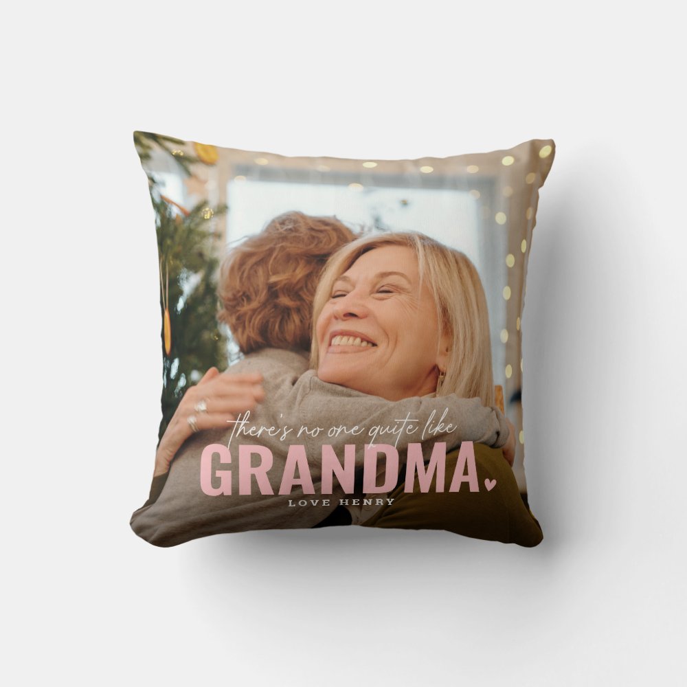 Discover Cute Custom Photo Keepsake GRANDMA Gift Throw Pillow
