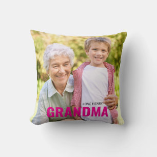 Cute Custom Photo Keepsake GRANDMA Gift Throw Pillow