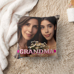 Cute Custom Photo Keepsake Grandma Grandpa Gift Throw Pillow