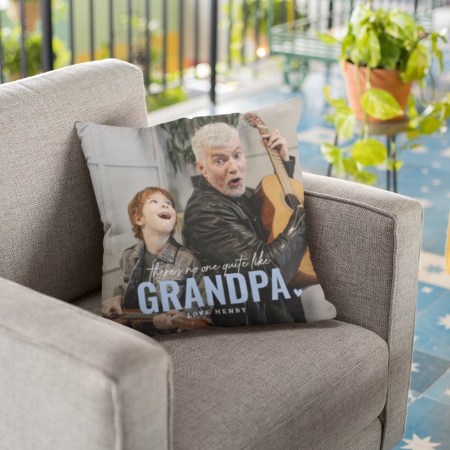 Cute Custom Photo Keepsake GRANDPA Gift Throw Pillow (Creator Uploaded)