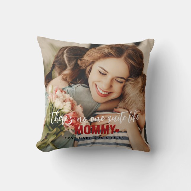 Cute Custom Photo Keepsake MOMMY Gift Throw Pillow (Front)